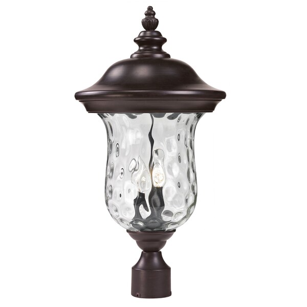 Z-Lite Armstrong Outdoor Post Light, Bronze & Clear Waterglass 533PHM-RBRZ - main